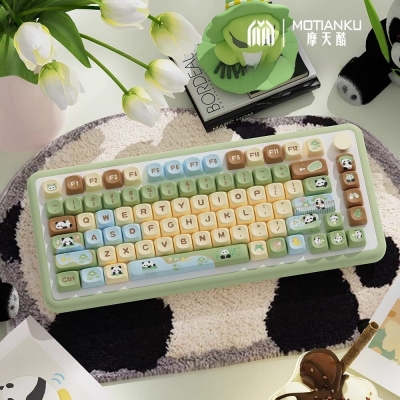 Panda Paradise 104+8 / 16 MCA Profile Keycap Set Cherry MX PBT Dye-subbed for Mechanical Gaming Keyboard